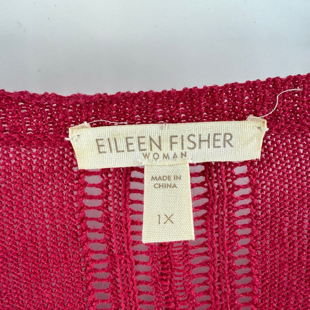 Eileen Fisher Cardigan Women's 1X NEW 100% linen knit cascade plus curvy NWOT - Picture 3 of 15